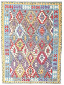  Orientalischer Kelim Afghan Old Stil Teppich 177X239 Grau/Rot Wolle, Afghanistan Carpetvista