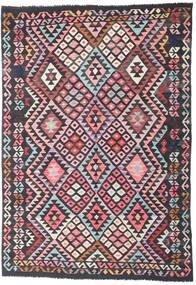 Kelim Afghan Old Stil Teppich 175X253 Dunkelgrau/Rot Wolle, Afghanistan Carpetvista
