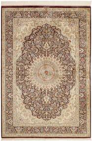  Persischer Ghom Seide Teppich 134X196 Beige/Braun (Seide, Persien/Iran)