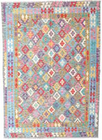178X246 絨毯 オリエンタル キリム アフガン オールド スタイル ベージュ/グレー (ウール, アフガニスタン) Carpetvista