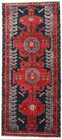 絨毯 ハマダン 122X278 廊下 カーペット レッド/ダークグレー (ウール, ペルシャ/イラン)