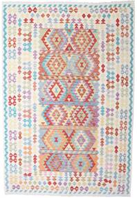  Orientalischer Kelim Afghan Old Stil Teppich 210X306 Beige/Rot Wolle, Afghanistan Carpetvista