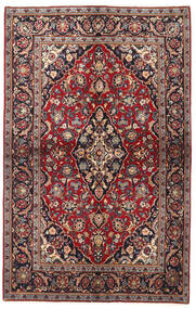 Tapete Kashan 137X218 Vermelho/Rosa Escuro (Lã, Pérsia/Irão)