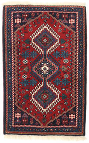 Yalameh Rug 64X98 Red/Dark Purple Wool, Persia/Iran Carpetvista