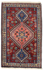 56X88 Yalameh Teppich Orientalischer Rot/Beige (Wolle, Persien/Iran) Carpetvista