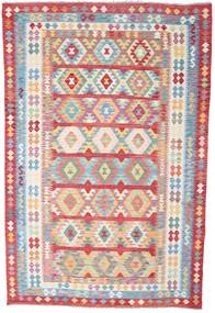 202X303 Kelim Afghan Old Stil Teppich Orientalischer Rot/Beige (Wolle, Afghanistan) Carpetvista