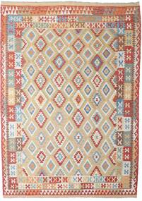 206X294 Tapete Kilim Afegão Old Style Oriental Bege/Vermelho (Lã, Afeganistão) Carpetvista