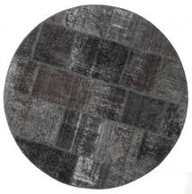 Patchwork - Persien/Iran Rug Ø 150 Round Dark Grey/Grey Wool, Persia/Iran Carpetvista