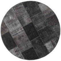 絨毯 Patchwork - Persien/Iran Ø 150 ラウンド ダークグレー/グレー (ウール, ペルシャ/イラン)