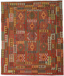 Kelim Afghan Old Style Vloerkleed 249X297 Rood/Bruin Wol, Afghanistan Carpetvista
