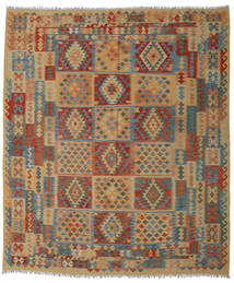 Kilim Afghan Old Style Rug 258X300 Orange/Brown Large Wool, Afghanistan Carpetvista