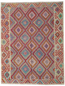  261X336 Kelim Afghan Old Stil Teppich Rot/Orange Afghanistan Carpetvista