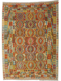  Orientalisk Kelim Afghan Old Style Matta 248X349 Orange/Brun Ull, Afghanistan Carpetvista