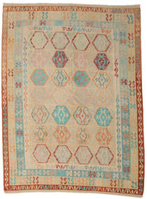  Orientalsk Kelim Afghan Old Style Teppe 254X342 Beige/Grønn Stort Ull, Afghanistan Carpetvista