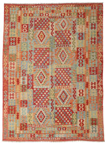 絨毯 キリム アフガン オールド スタイル 252X347 ベージュ/レッド 大きな (ウール, アフガニスタン)