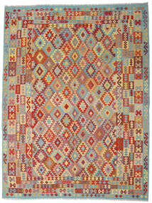 絨毯 オリエンタル キリム アフガン オールド スタイル 267X348 レッド/ベージュ 大きな (ウール, アフガニスタン)
