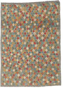  Kilim Afghan Old Style Tapis 172X234 De Laine Gris/Beige Carpetvista