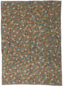 173X237 Tapis Kilim Afghan Old Style D'orient Gris/Jaune Foncé (Laine, Afghanistan) Carpetvista