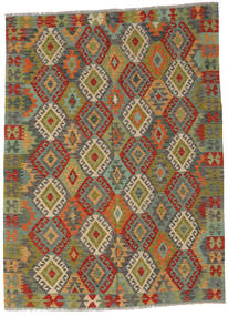 167X225 Kelim Afghan Old Style Matot Matto Itämainen Tummankeltainen/Harmaa (Villa, Afganistan) Carpetvista