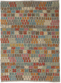 178X241 Kelim Afghan Old Stil Teppich Orientalischer Grau/Orange (Wolle, Afghanistan) Carpetvista