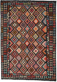 200X294 Kilim Afghan Old Style Rug Oriental Dark Grey/Red (Wool, Afghanistan) Carpetvista