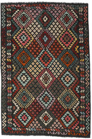  Oriental Kilim Afghan Old Style Rug 198X293 Dark Grey/Red Wool, Afghanistan Carpetvista