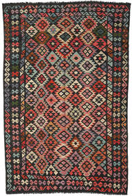 192X293 Kelim Afghan Old Style Tæppe Orientalsk Mørkegrå/Rød (Uld, Afghanistan) Carpetvista