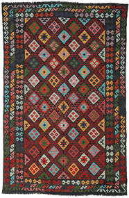 189X296 Kilim Afghan Old Style Rug Oriental Dark Grey/Red (Wool, Afghanistan) Carpetvista