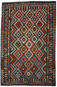 絨毯 オリエンタル キリム アフガン オールド スタイル 193X293 ダークグレー/レッド (ウール, アフガニスタン)