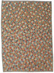  207X290 Kilim Afghan Old Style Rug Grey/Orange Afghanistan Carpetvista