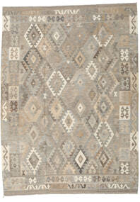  Kilim Afghan Old Style Tapis 210X286 De Laine Gris Clair/Beige Carpetvista