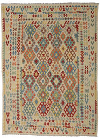 255X352 絨毯 オリエンタル キリム アフガン オールド スタイル ベージュ/茶色 大きな (ウール, アフガニスタン) Carpetvista