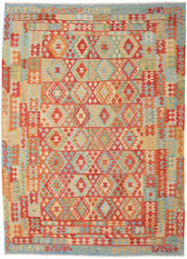  Kilim Afegão Old Style Tapete 252X344 Lã Bege/Vermelho Grande Carpetvista