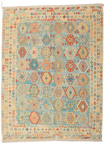 248X342 絨毯 オリエンタル キリム アフガン オールド スタイル ベージュ/グリーン (ウール, アフガニスタン) Carpetvista