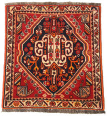 53X55 Dywan Orientalny Kaszkaj Kwadratowy Czerwony/Ciemnoczerwony (Wełna, Persja/Iran) Carpetvista