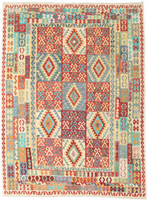  Kilim Afghan Old Style Tapis 260X346 De Laine Beige/Gris Grand Carpetvista