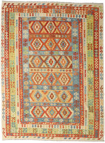  Kelim Afghan Old Style Matot 250X341 Villamatto Beige/Keltainen Suuri Matto Carpetvista