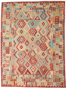  255X344 Kelim Afghan Old Style Matot Matto Beige/Punainen Afganistan Carpetvista
