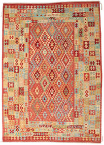 246X341 Kilim Afghan Old Style Rug Red/Beige Afghanistan Carpetvista
