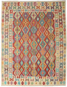 Kilim Afghan Old Style Tapis 261X342 De Laine Beige/Rouge Grand Carpetvista