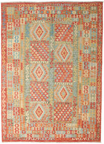 251X346 Kelim Afghan Old Style Matot Matto Beige/Keltainen Afganistan Carpetvista