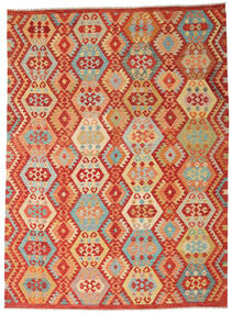  Kilim Afghan Old Style Tapis 252X344 De Laine Beige/Rouge Grand Carpetvista