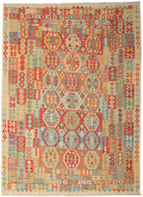  Kilim Afegão Old Style Tapete 250X346 Lã Bege/Laranja Grande Carpetvista
