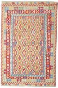  Oriental Kilim Afghan Old Style Rug 195X299 Beige/Red Wool, Afghanistan Carpetvista