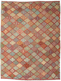 絨毯 オリエンタル キリム アフガン オールド スタイル 263X347 ベージュ/茶色 大きな (ウール, アフガニスタン)