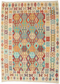 Tapete Kilim Afegão Old Style 256X345 Bege/Vermelho Grande (Lã, Afeganistão)
