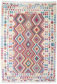 205X295 Kilim Afghan Old Style Rug Oriental Beige/Red (Wool, Afghanistan) Carpetvista