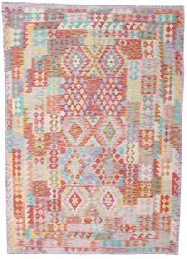 絨毯 キリム アフガン オールド スタイル 206X290 ベージュ/レッド (ウール, アフガニスタン)