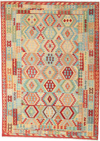  Kelim Afghan Old Style 249X348 Ullteppe Beige/Rød Stort Carpetvista