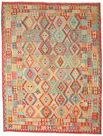  Kelim Afghan Old Style Matot 260X336 Villamatto Punainen/Beige Suuri Matto Carpetvista